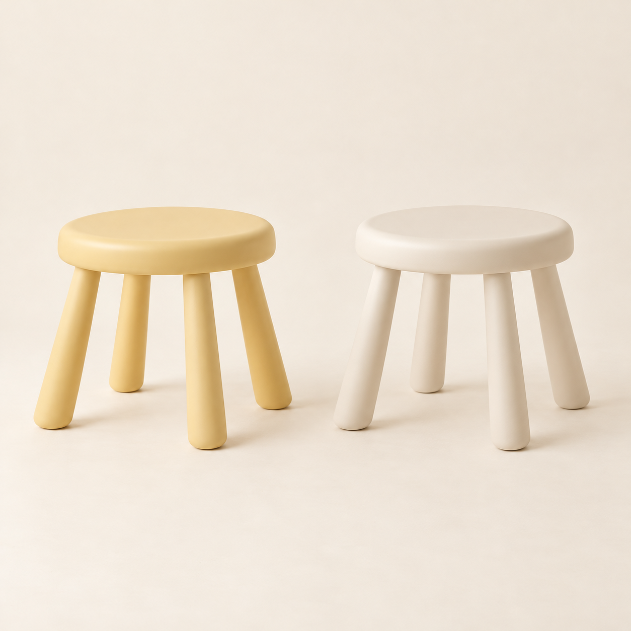 Button Mini Stool in Butter and Cream