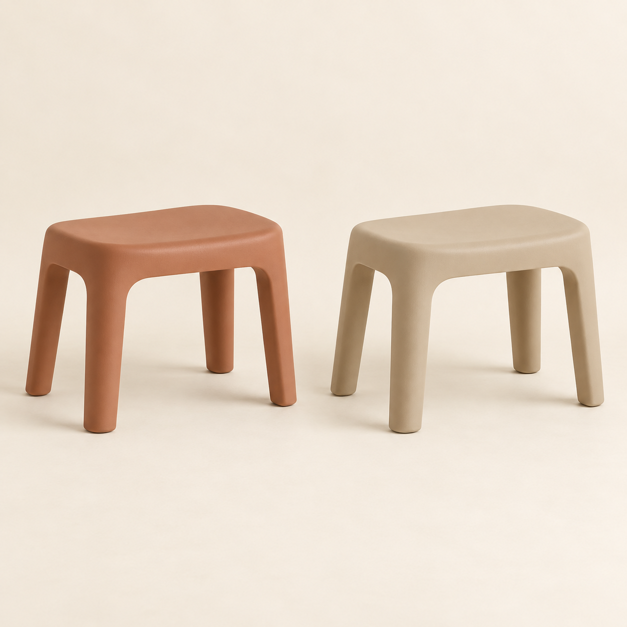 Cove Wide Stool in Clay and Sand