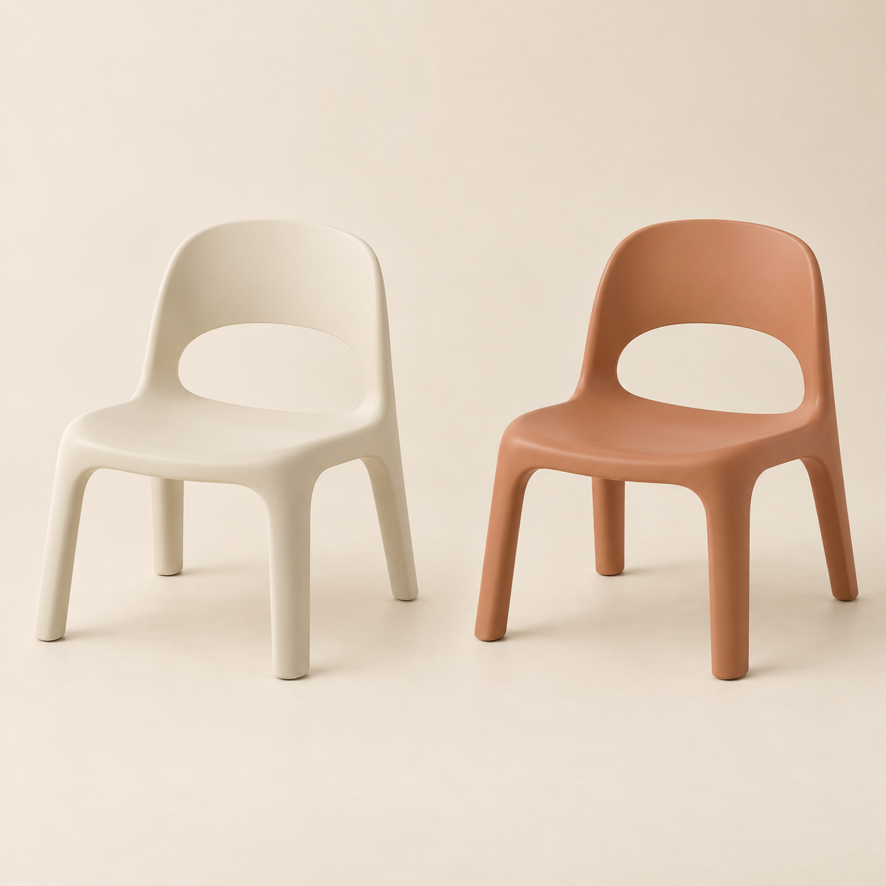 Nest Low Chair in Cream and Clay