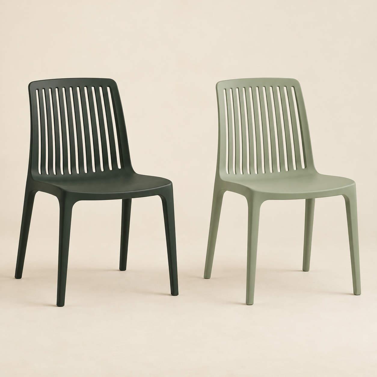 Reed Slat Chair in Ink and Sage