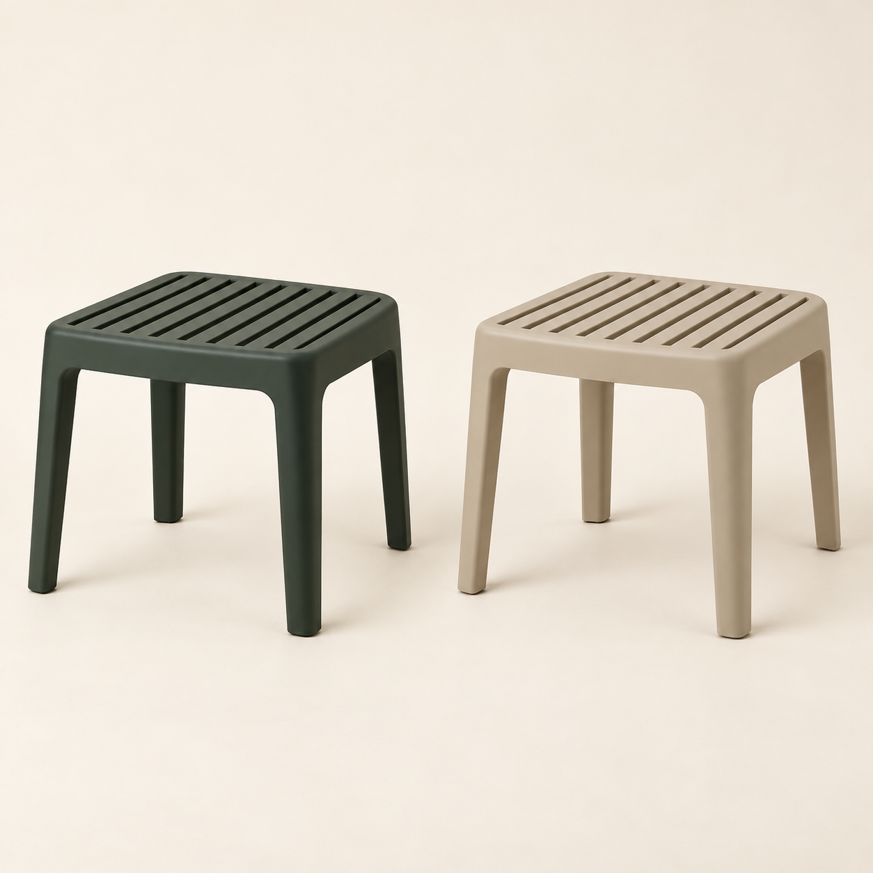 Terrace Slat Stool in Ink and Sand