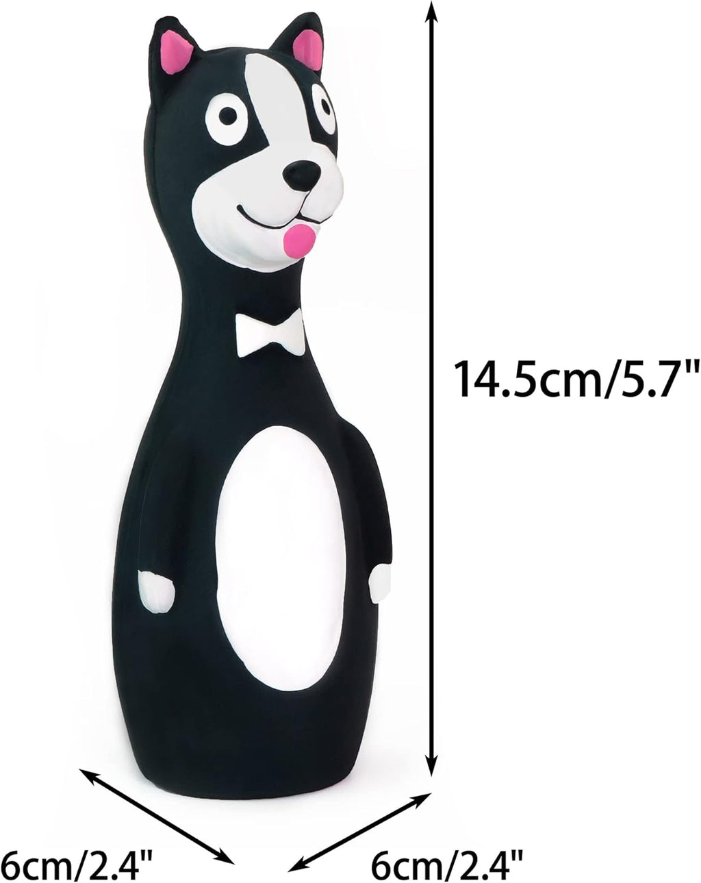 3 Pack 5.7 Inch Squeaky Latex Dog Toys Standing Stick Dog Dog Toy Puppy Fetch Interactive Play for Small Dogs