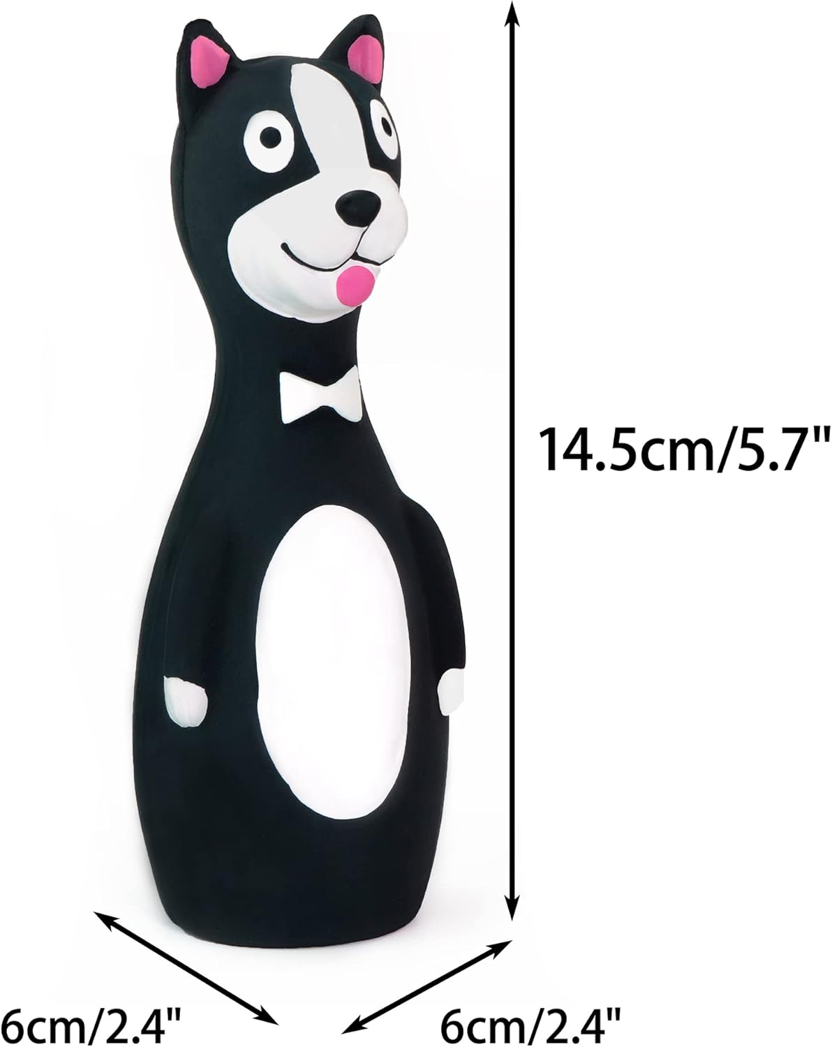 3 Pack 5.7 Inch Squeaky Latex Dog Toys Standing Stick Dog Dog Toy Puppy Fetch Interactive Play for Small Dogs