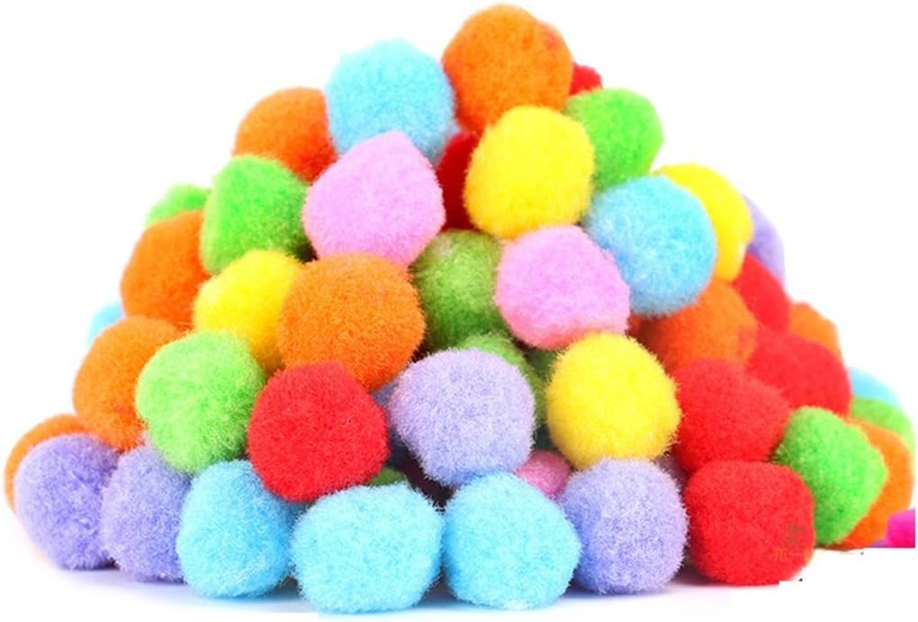 PET SHOW 20Pcs 1.5"/3.8cm Cat Toy Balls Bulk Soft Kitten Pompon Toys Indoor Cats Interactive Playing Quiet Ball Cats Favorite Toy Assorted 10 Colors