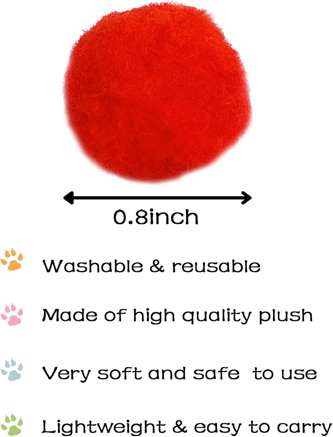 PET SHOW 20Pcs 1.5"/3.8cm Cat Toy Balls Bulk Soft Kitten Pompon Toys Indoor Cats Interactive Playing Quiet Ball Cats Favorite Toy Assorted 10 Colors