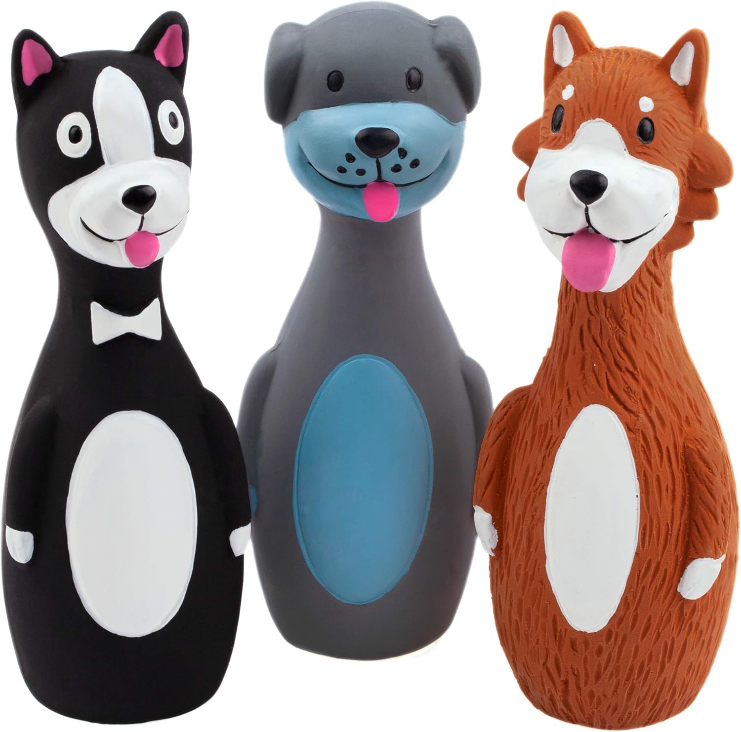 3 Pack 5.7 Inch Squeaky Latex Dog Toys Standing Stick Dog Dog Toy Puppy Fetch Interactive Play for Small Dogs