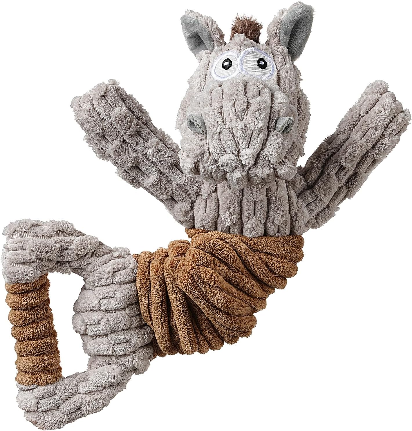 Squeaky Dog Toy, Durable Dog Toy Large Breed, Tug of War Dogs Interactive Toy, Stuffed Plush Puppy Toys with Crinkle Paper for Small, Middle, and Big Dogs